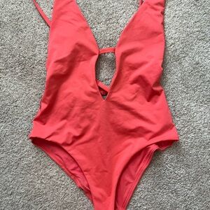 Victoria's Secret Pink One Piece Swimsuit with Plunging V-Neckline